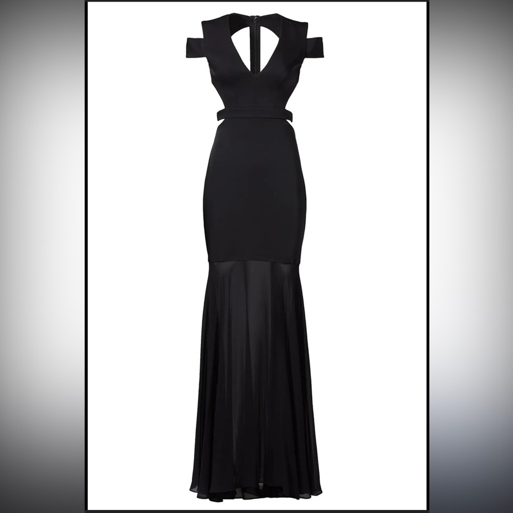 Bcbgmaxazria Black Cutout Maxi Dress
